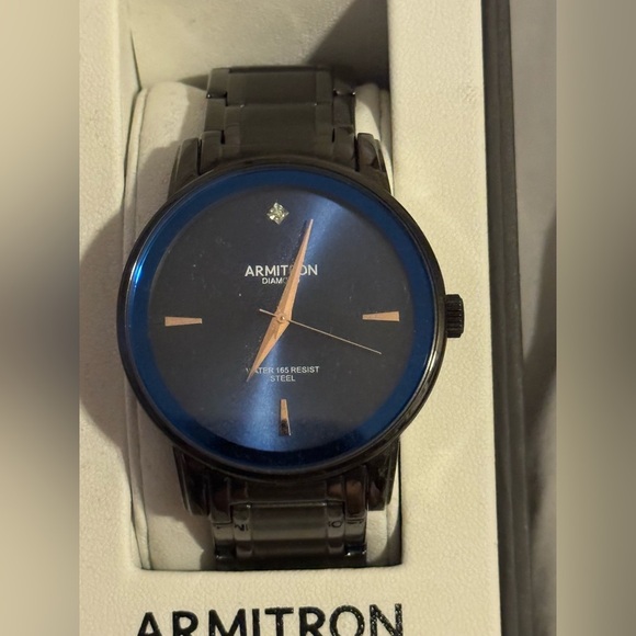 Armitron Men’s Diamond Accent Stainless Steel Watch - Picture 4 of 5